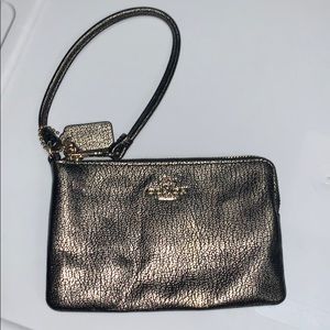 Gold & Black coach wristlet